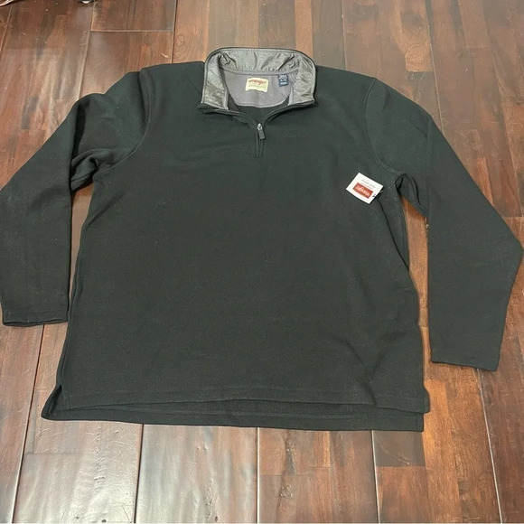 NWT Wrangler Authentics Knit Sweater Men's 1/4 Zip Fleece Lined Long Sleeve XL - Picture 1 of 5
